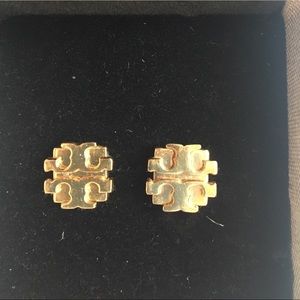 Tory Burch Gold Logo Earrings